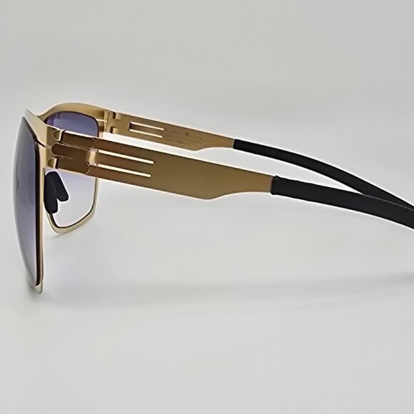 IC! Berlin Dark Energy Gold Frame Light Blue Gradient Lens Sunglasses w/ Case - Picture 4 of 16